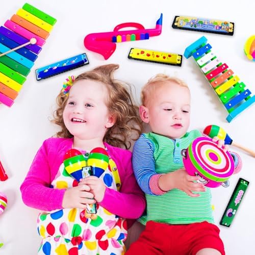 24 Pcs Kids Cartoon Harmonica Set