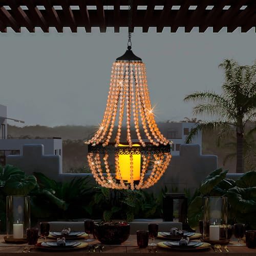 SunnyPark Hanging Candle Lantern with LED Flickering Light