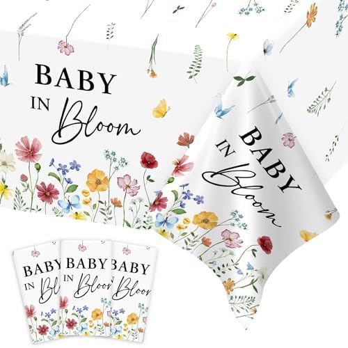 3 Pack Wildflower Baby in Bloom Tablecloth Decorations