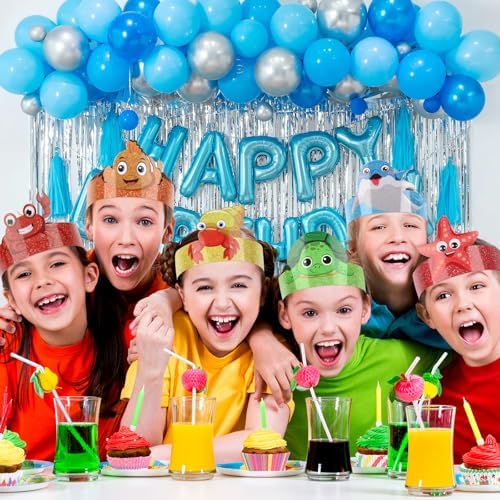 Hooqict 36 Pack Ocean Animal Party Hats for Kids