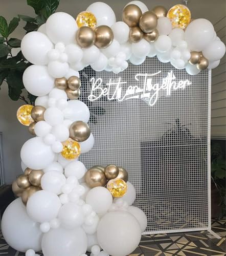 108pcs White Gold Balloon Arch Kit for Party Decorations