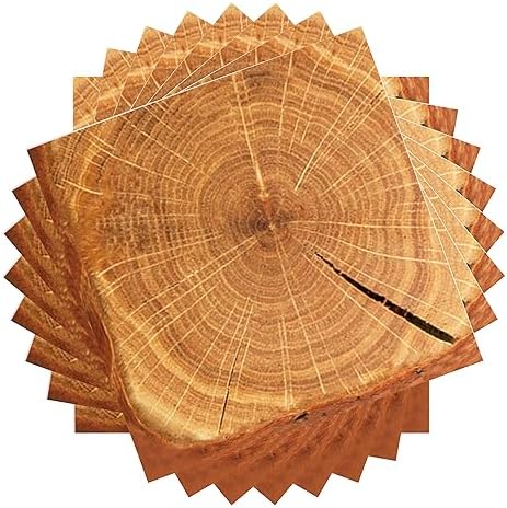 40Pcs Wood Grain Party Napkins 65x65 Inches