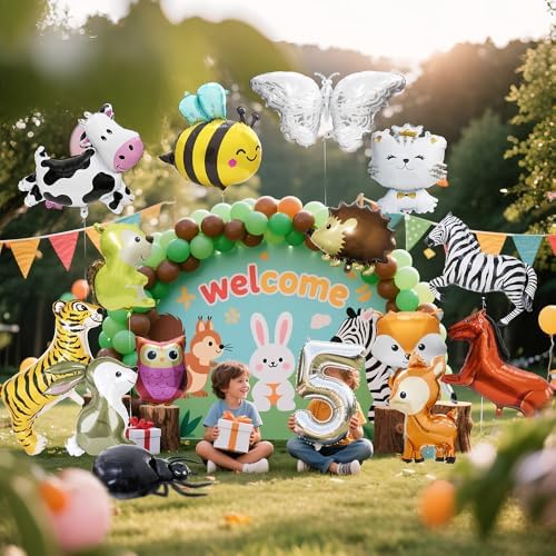 15 Pack Wild Safari Jungle Animal Balloons