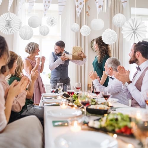 30 Pcs White Wedding Decorations with LED Lights