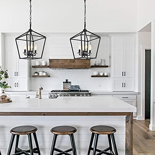 Untrammelife 4 Light Black Lantern Pendant Light