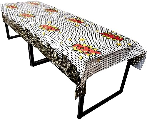 BLUE PANDA 3-Pack Superhero Tablecloths for Birthday Parties