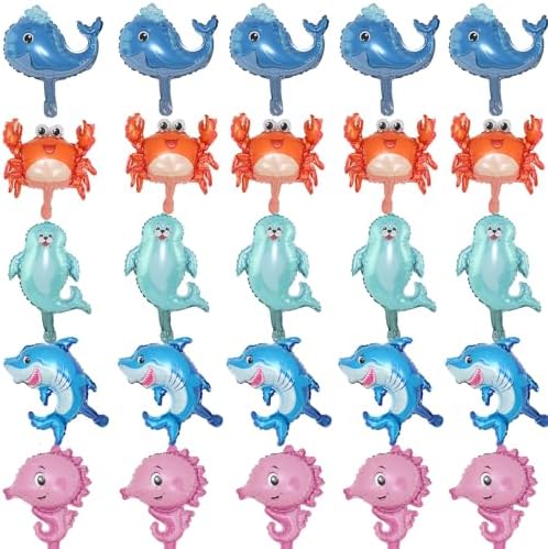 25Pcs Mini Ocean Animal Balloons for Parties