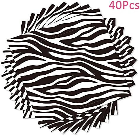 40Pcs Zebra Print Dinner Napkins for Party Supplies