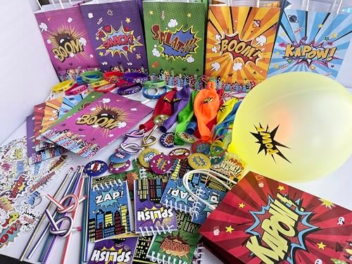 134 Pcs Hero Party Favors Birthday Decorations Set
