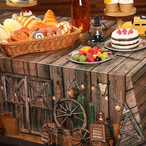 Tiamon 6 Pcs Western Cowboy Table Cover