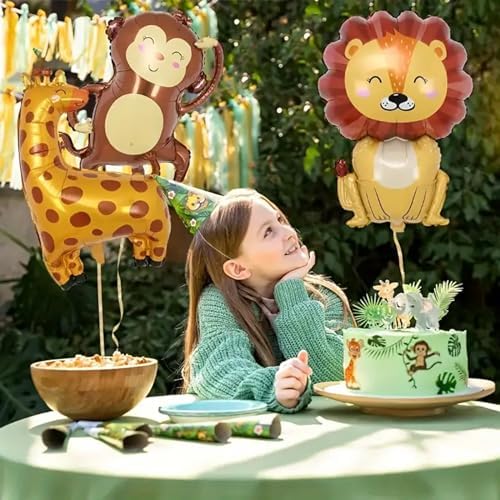 7pcs Jungle Safari Animal Balloons for Birthday Party Decor