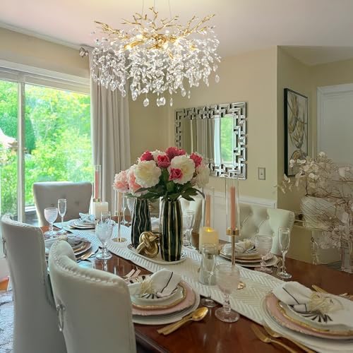 Modern Gold Crystal Chandelier with 10 Lights 30 Inch