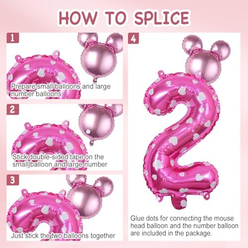 Kaemi 10Pcs Mini Mouse Balloons Party Decor Set