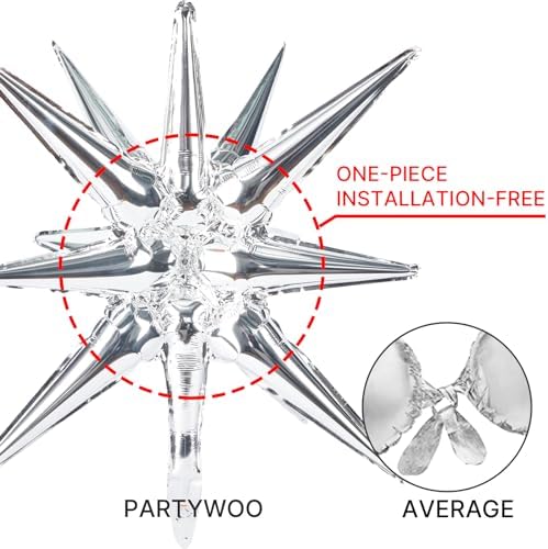 PartyWoo Metallic Silver Balloons 110 pcs Arch Kit