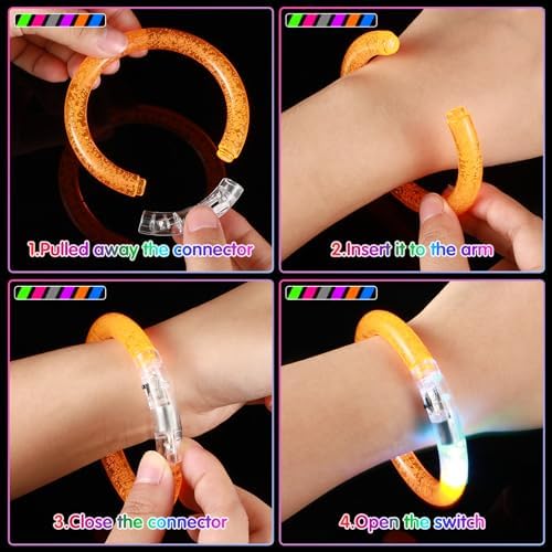 96 Pack LED Party Favors with Light Up Glasses and Glow Bracelets