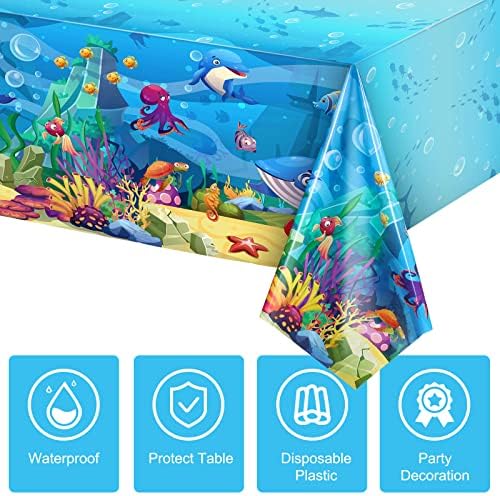 Tiamon Ocean Animals Table Covers 3 Pack 54x108 Inch