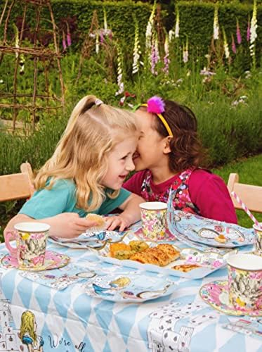 Talking Tables Blue Alice in Wonderland Table Cover Disposable Recyclable