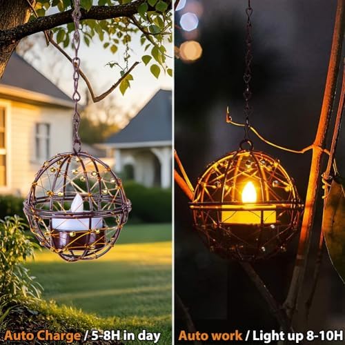Outdoor Solar Hanging Lanterns 4 Pack Waterproof