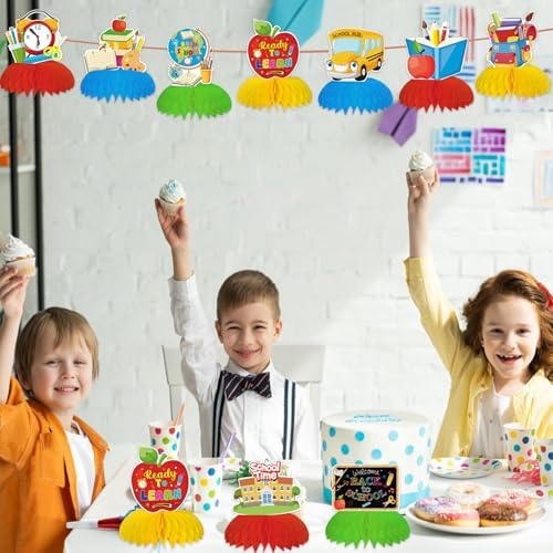9Pcs Back to School Honeycomb Centerpieces