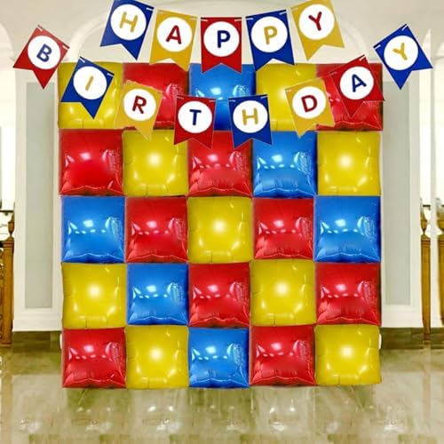 Cartoon Birthday Decorations 25PCS Foil Balloons Wall Banner Set