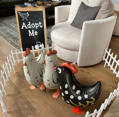 Wstewoo Walking Chicken Balloons Pack of 4