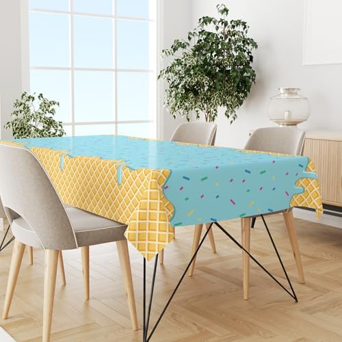 2 Pack Ice Cream Tablecloth for Kids Birthday Party