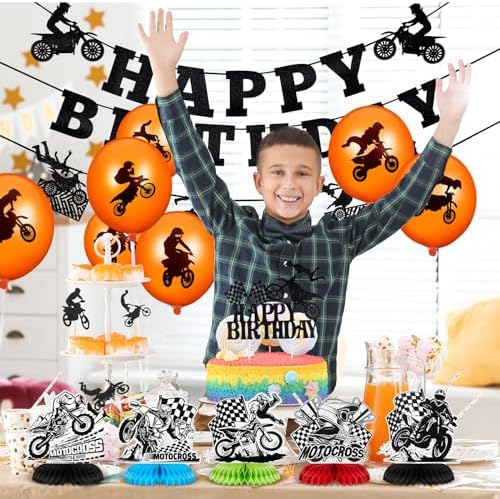 Zonon 9 Piece Dirt Bike Party Decorations