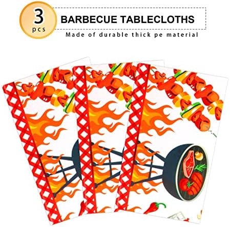 PHOGARY 3 Piece BBQ Table Covers for Parties