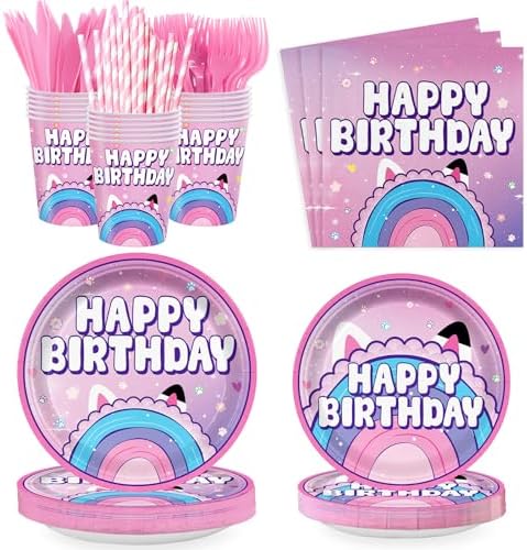 168pcs Dollhouse Birthday Party Decor Set for Kids