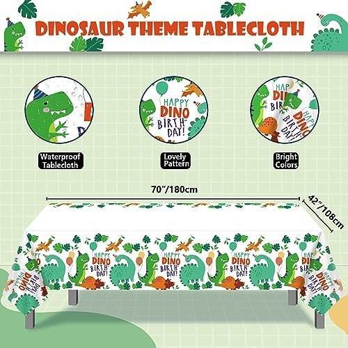 4 Pack Dinosaur Tablecloths for Birthday Party Decorations
