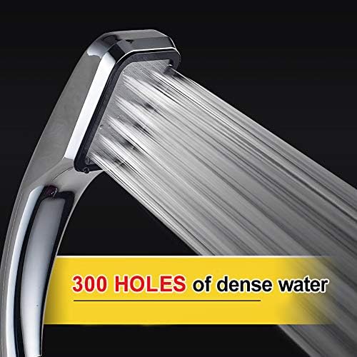 High Pressure Handheld Shower Head with 300 Holes Square Sprayer Nozzle Orange