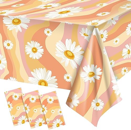 Tiamon 3 Pack Retro Hippie Tablecloths