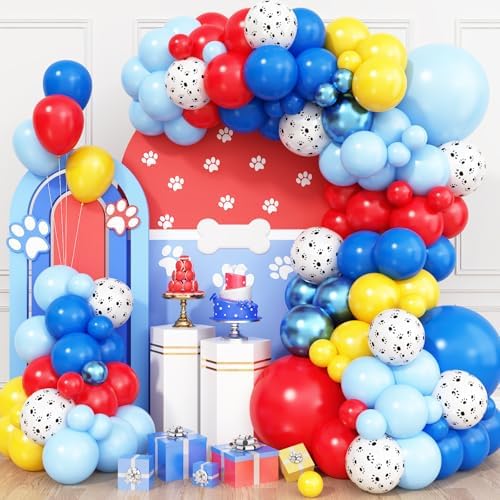 Blue Balloons Arch Garland Kit for Dog Paw Themed Parties