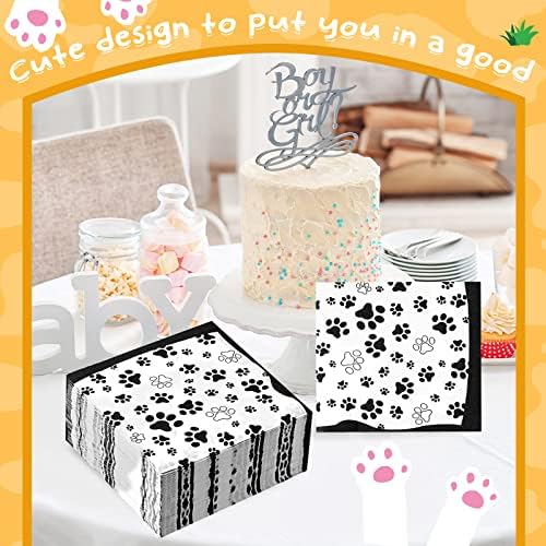 CHENGU 100 Piece Paw Print Napkins 2 Layers