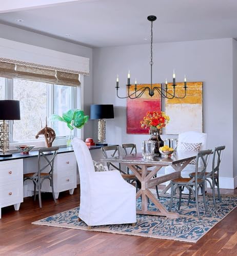 Black Chandelier Ceiling Light Fixture - 6 Light 36 Inches Modern Farmhouse