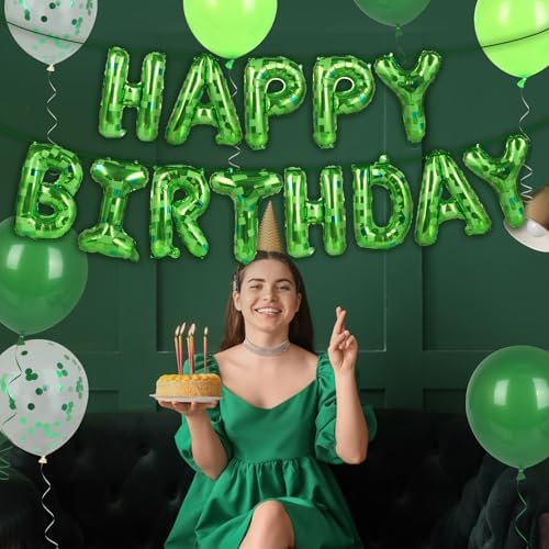 Pixel Themed Birthday Banner with Balloons and Cake Border