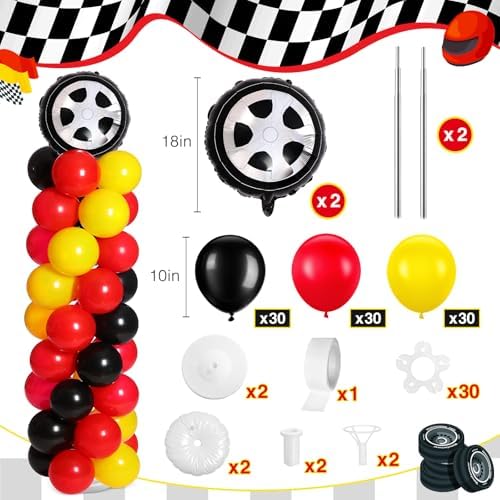 Lunmon 159 Pcs Race Car Party Decorations Set