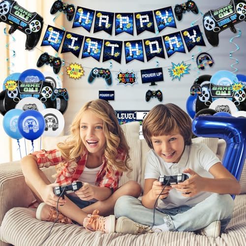 Video Game Party Decorations 7th Birthday Set for Boys