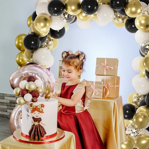 60pcs Black Gold White Balloons Party Decorations
