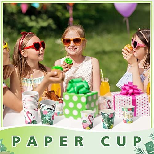 Hoolerry 60 Piece Tropical Luau Cups Aloha Party