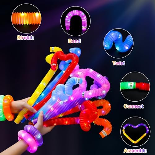UrChoice Glow Sticks Party Favors 12 PCS Light Up Pop Tubes
