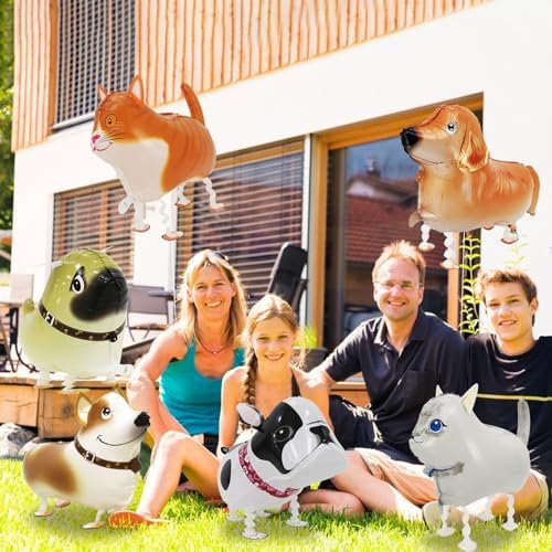 6 Pcs Dog Cat Walking Balloons Party Decorations