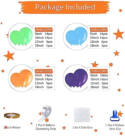 Cartoon Dog Balloon Arch Kit - 145 Pcs for Kids Birthday Party