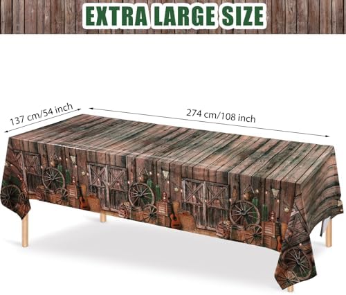 Tiamon 6 Pcs Western Cowboy Table Cover
