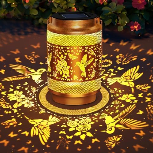 EDOF Solar Lanterns Outdoor Waterproof Hummingbird Garden Decor