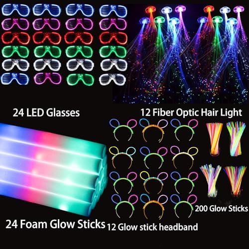 272 pcs Glow Party Supplies Set with LED Glasses