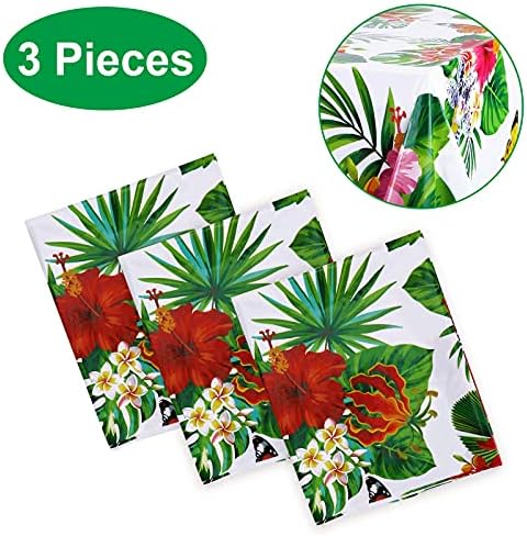 3 Pack Hawaiian Luau Tablecloths for Party Decor