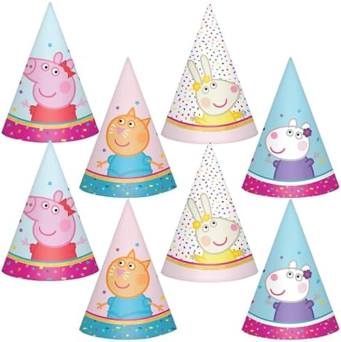 Festive Mini Peppa Party Hats Pack of 8