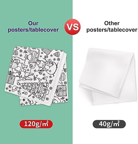 OHOME Xmas Giant Coloring Poster Tablecloth