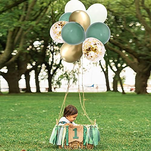 Thomtery Green and Gold Party Balloons 50pcs 12 Inch